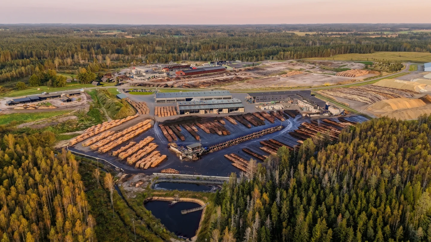 Toftan AS sawmill aerial view